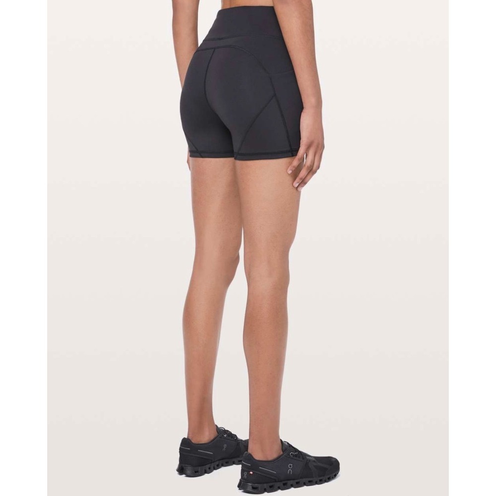 Lululemon Track & Train Bike Short 4" High Rise In Black Size 2 Activewear Run